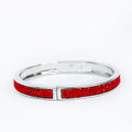 Three Row Pave Bangle Bracelet