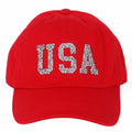 Solid Color USA Rhinestone Baseball Hat