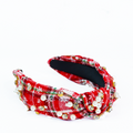 Pearl & Stone Snowflake Fabric Plaid Headband