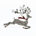 Rhinestone & Pearl Reindeer Brooch