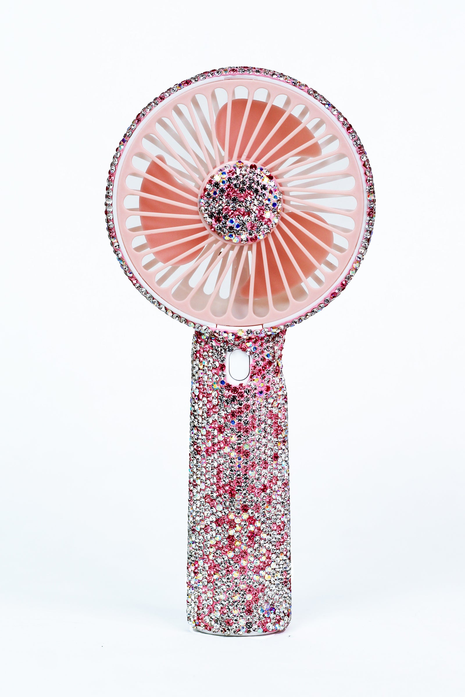 Rhinestone Trim & Handle Handheld Fan