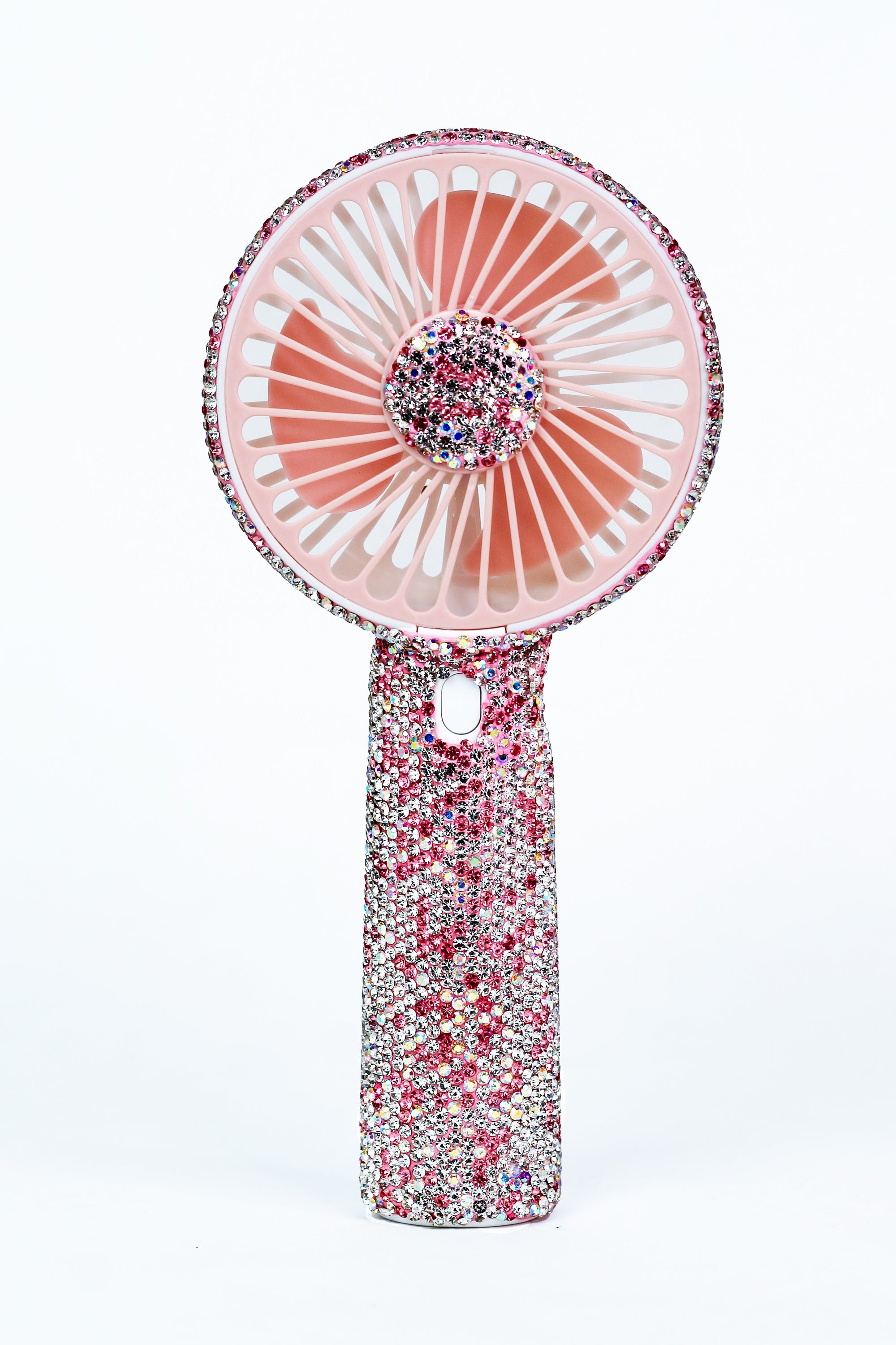 Rhinestone Trim & Handle Handheld Fan