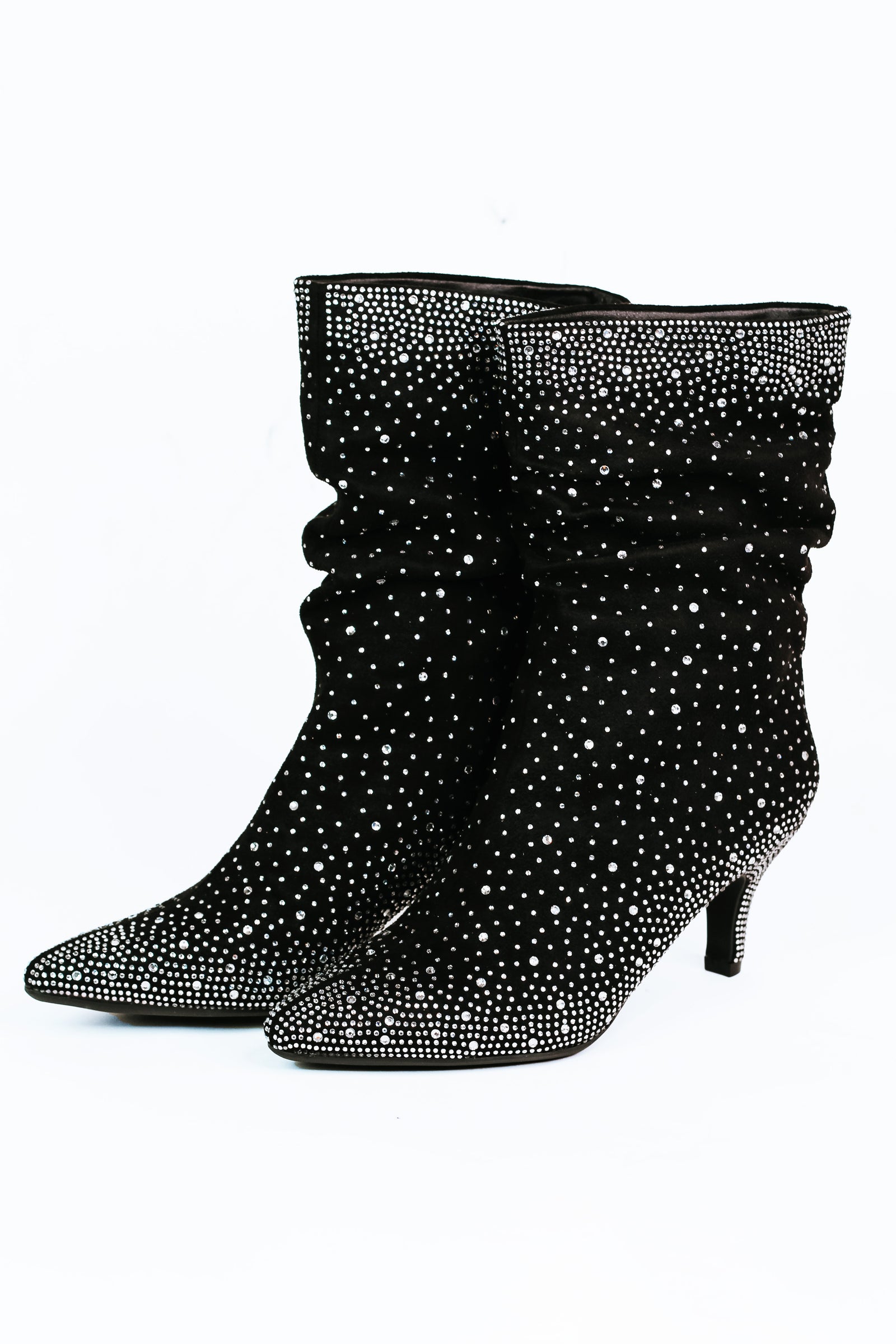Pointed Toe Rhinestone Covered Boot w/ 3" Heel