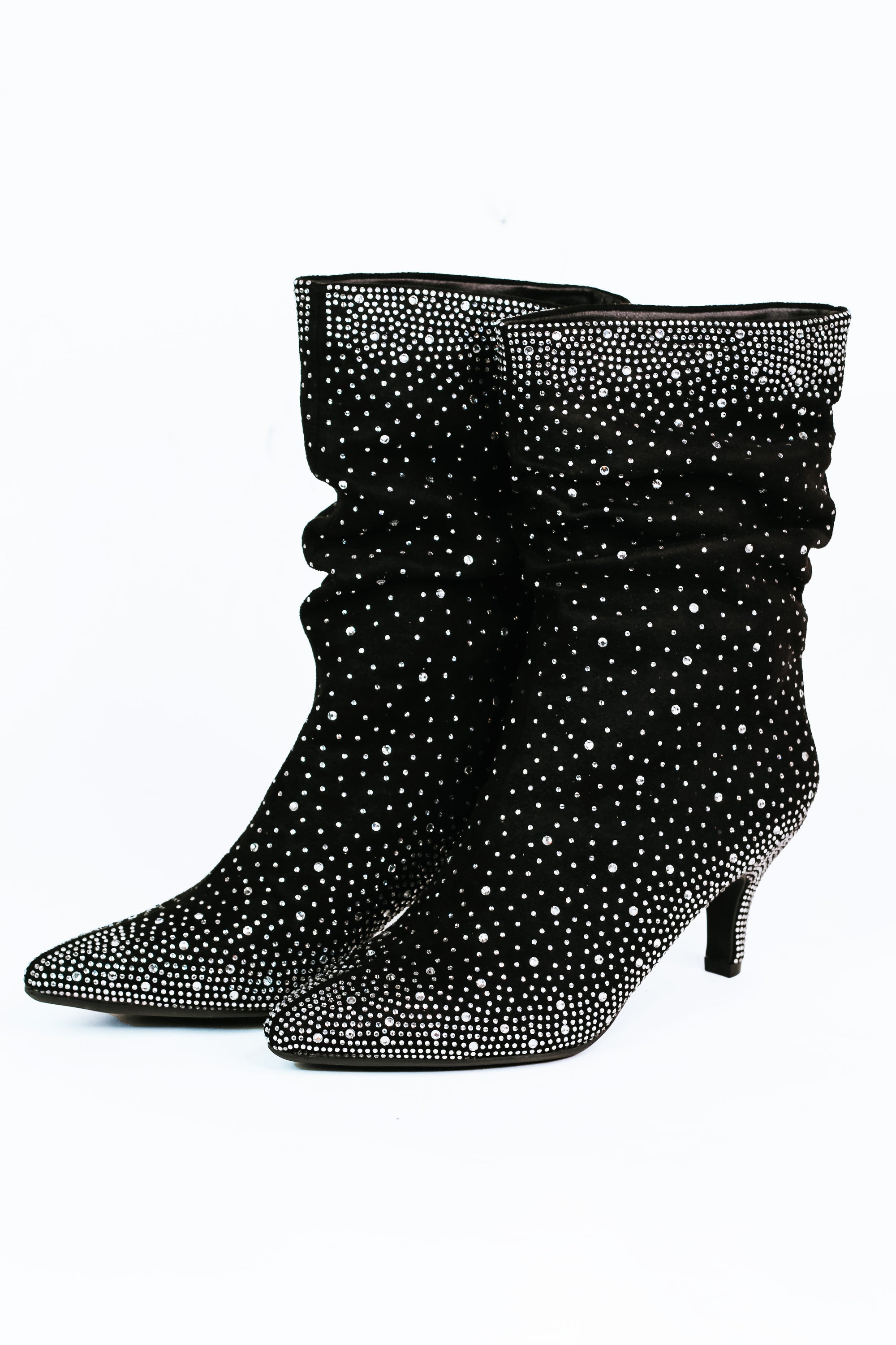 Pointed Toe Rhinestone Covered Boot w/ 3" Heel