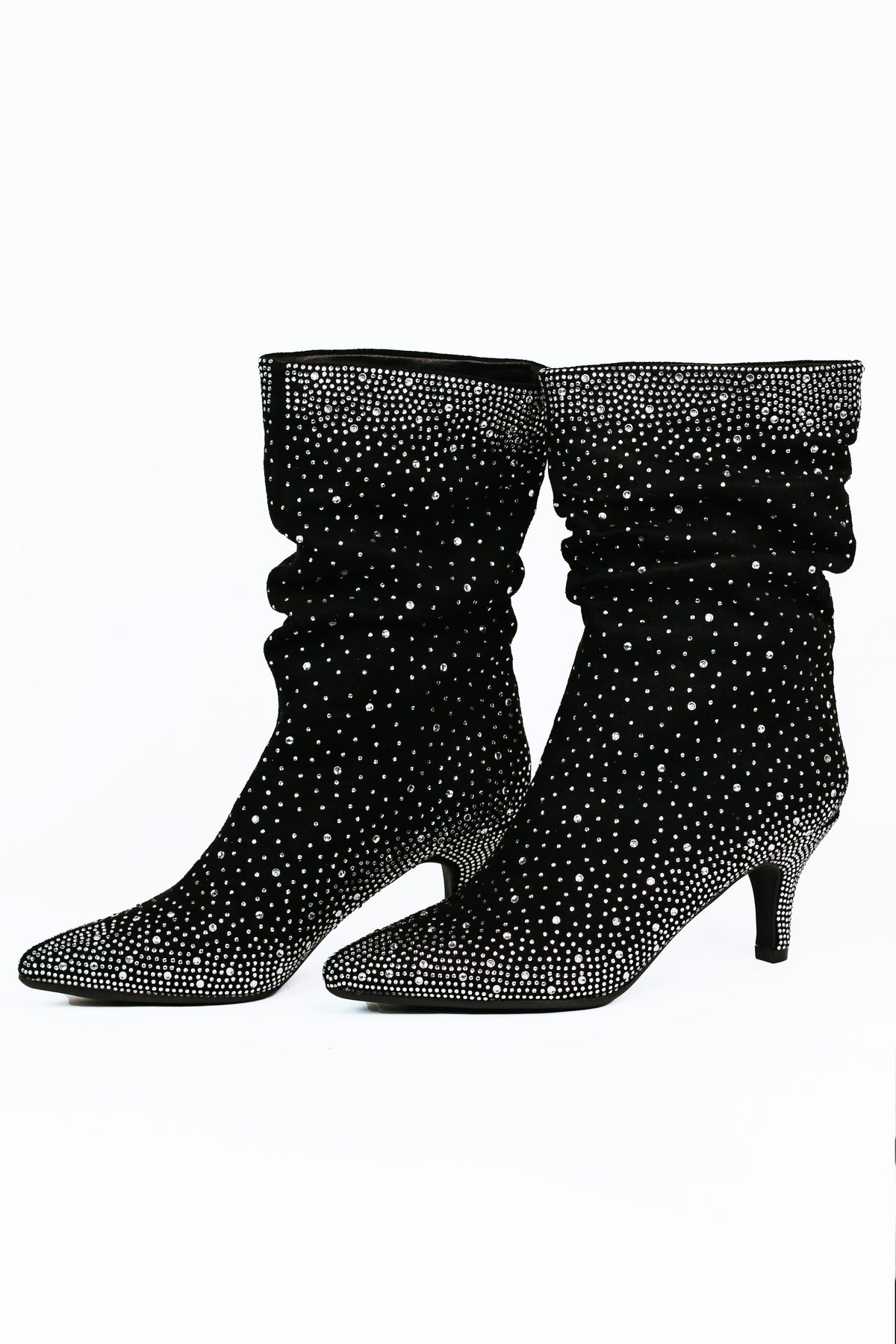 Pointed Toe Rhinestone Covered Boot w/ 3&quot; Heel