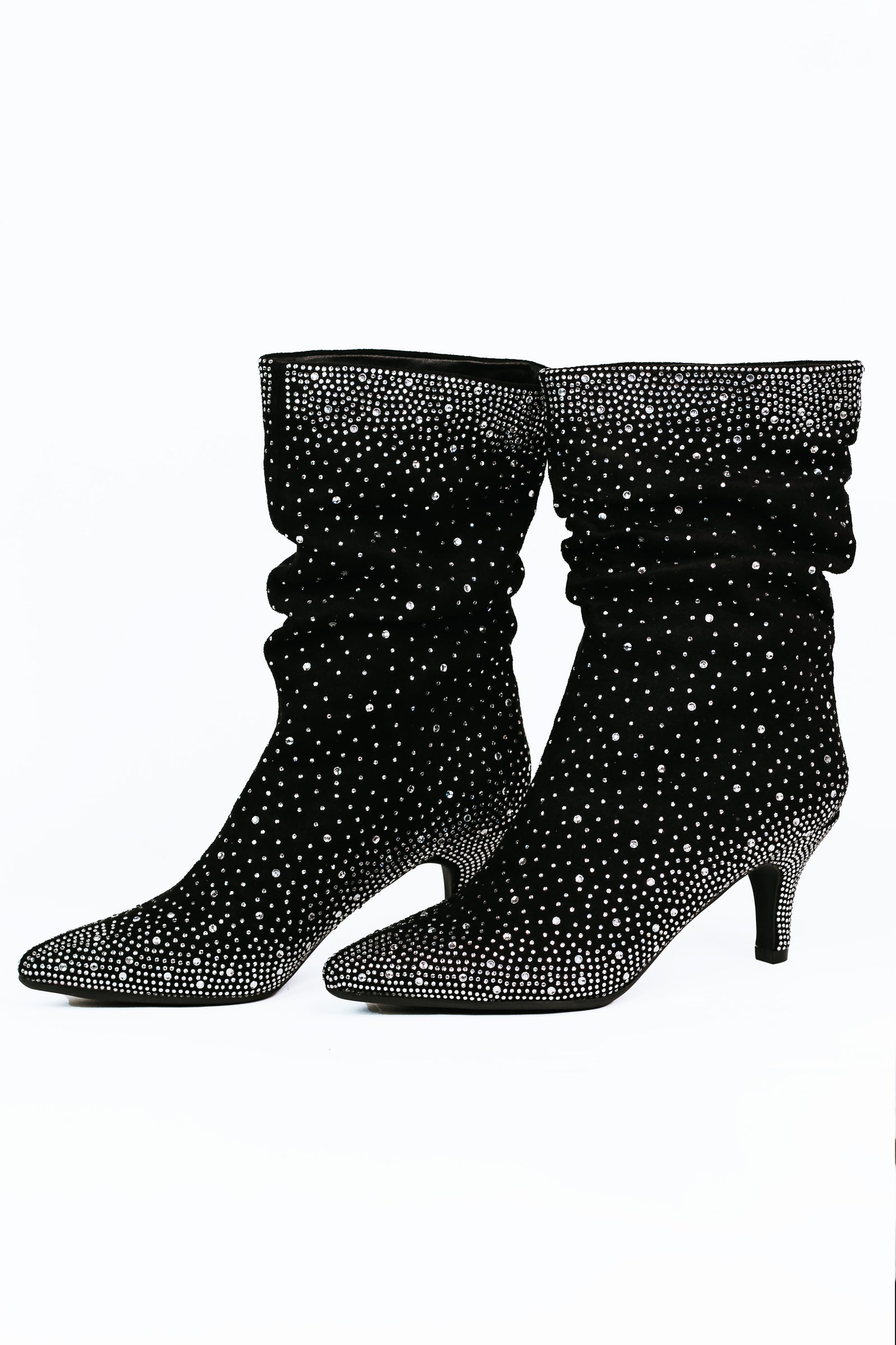 Pointed Toe Rhinestone Covered Boot w/ 3" Heel