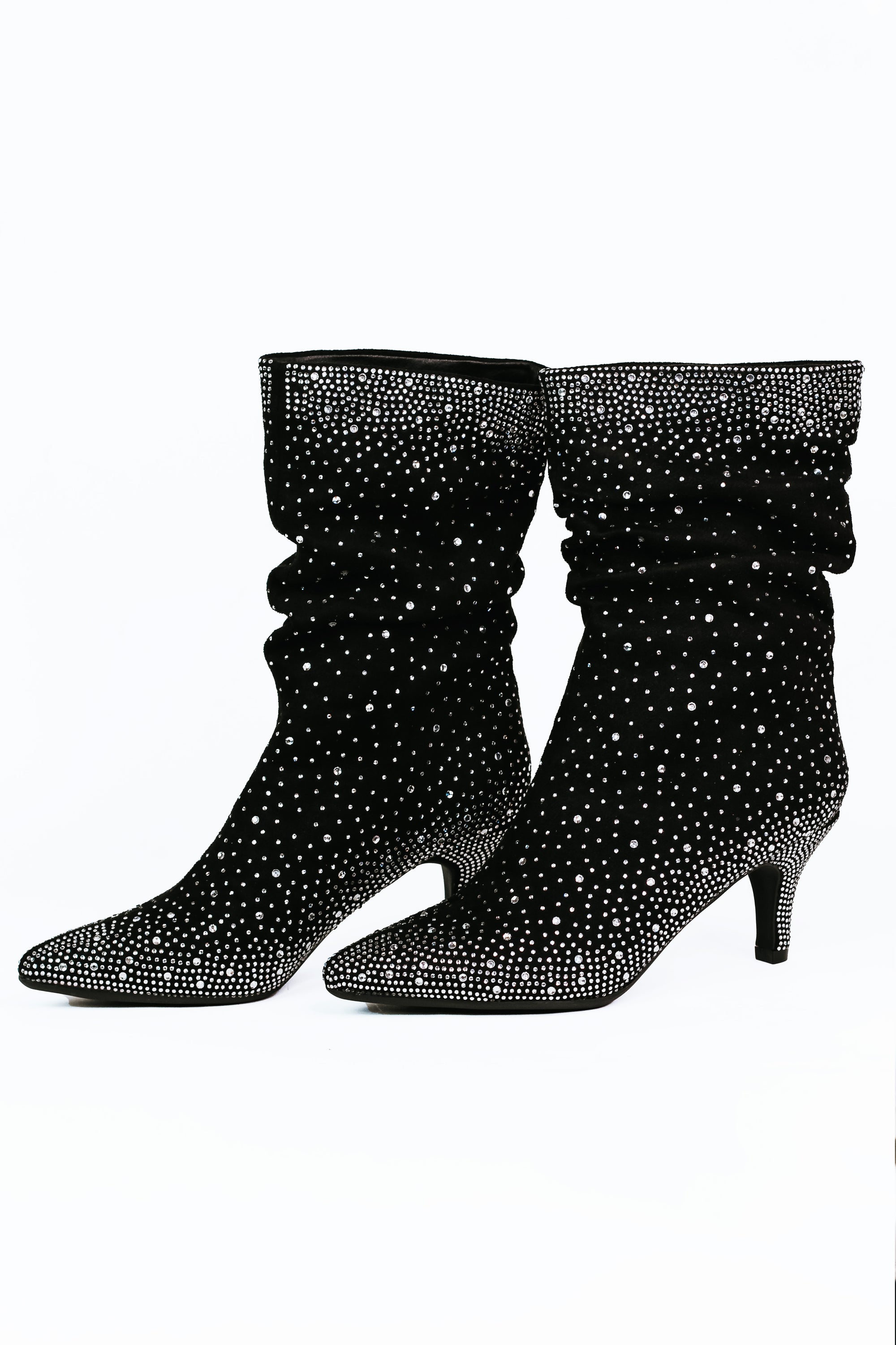 Pointed Toe Rhinestone Covered Boot w/ 3" Heel