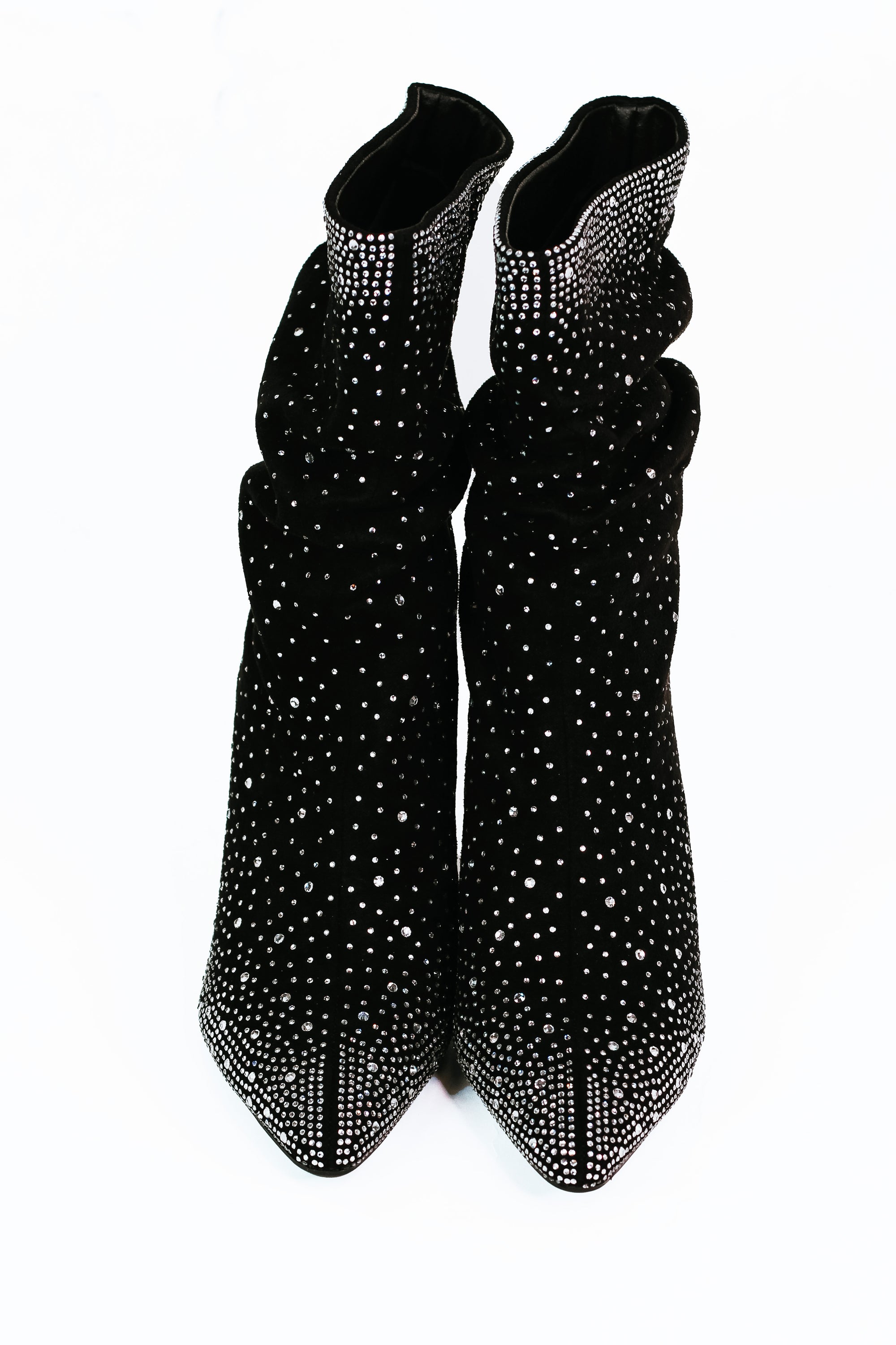 Pointed Toe Rhinestone Covered Boot w/ 3" Heel