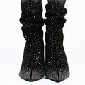 Pointed Toe Rhinestone Covered Boot w/ 3" Heel
