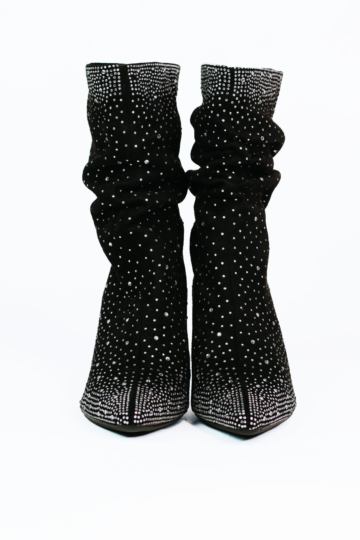 Pointed Toe Rhinestone Covered Boot w/ 3" Heel