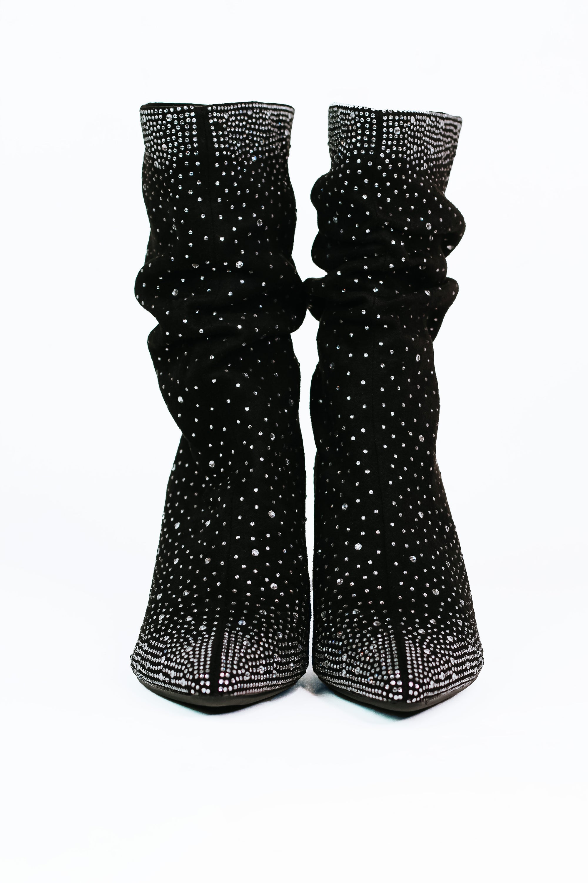Pointed Toe Rhinestone Covered Boot w/ 3" Heel