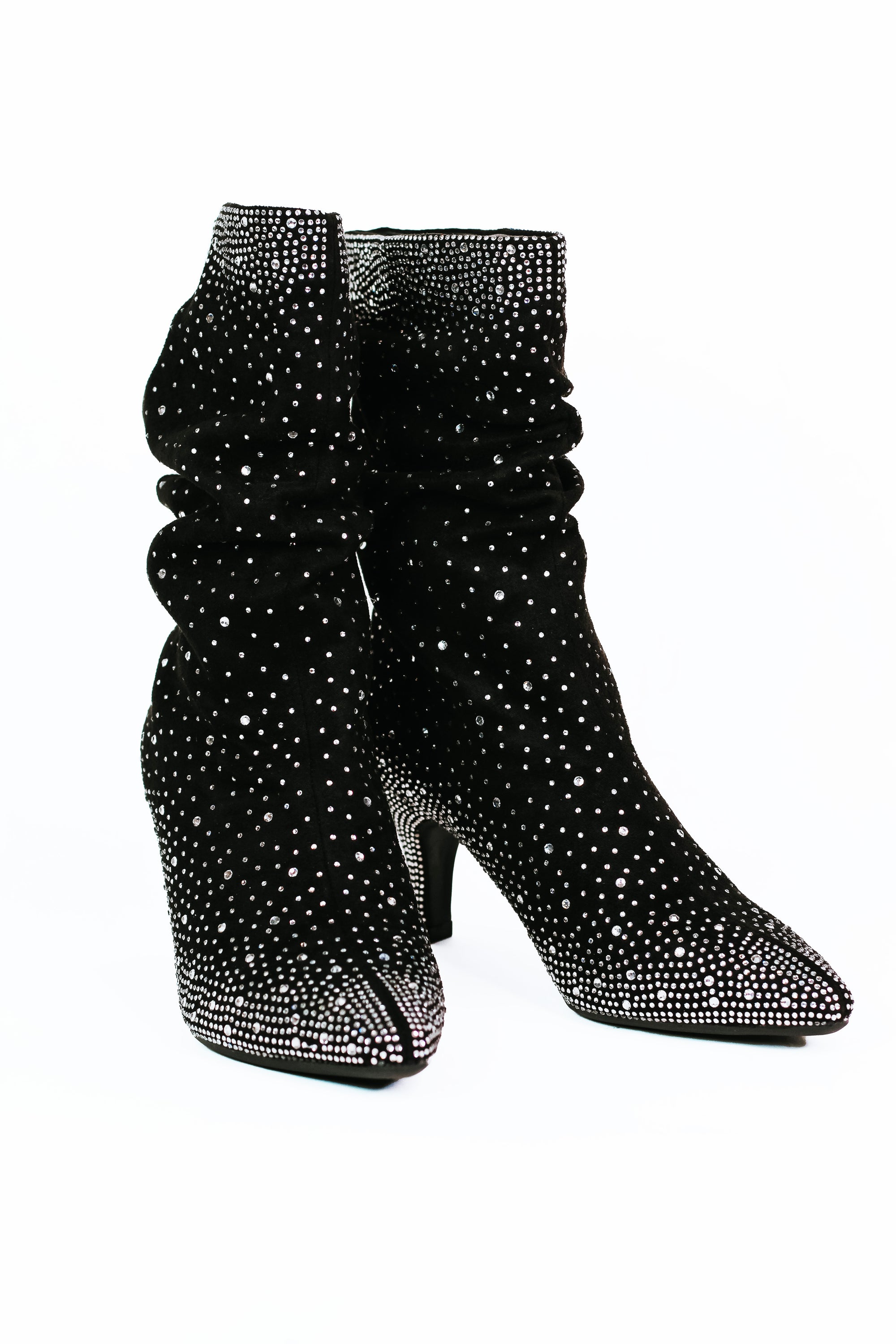 Pointed Toe Rhinestone Covered Boot w/ 3" Heel