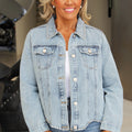 Denim Jacket W/ Rhinestone Studs