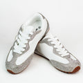 Rhinestone Trimmed Nylon Fabric Sneakers