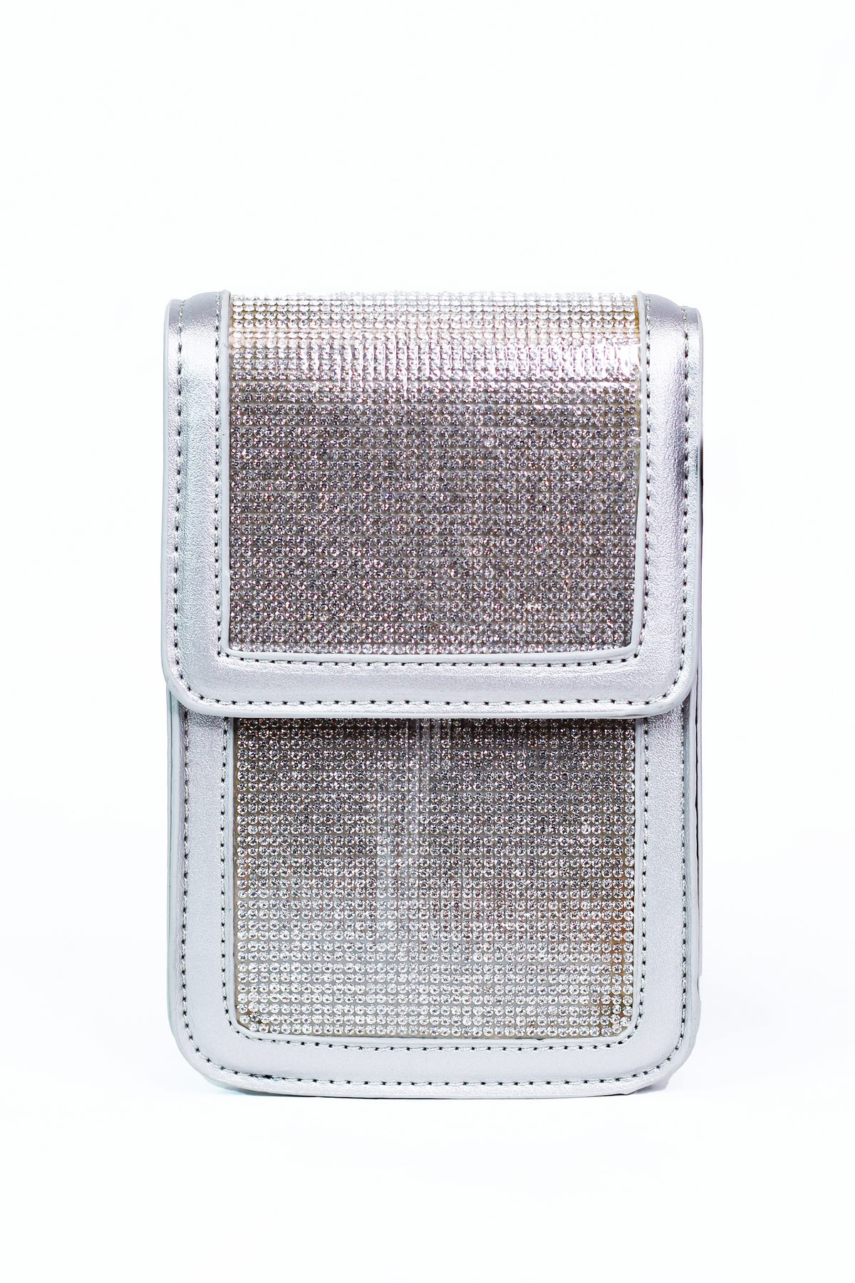 Rhinestone Square Flap &amp; Body Small Messenger