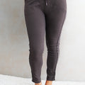Rhinestone Trimmed Stretch Pants