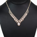 Rhinestone V Almond Stone Teardrop Point Necklace - Glitz & Ears Boutique