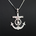Rhinestone Anchor Cross & Crucifix Necklace