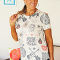 Short Sleeve Rock & Roll Tee w/ Sequin Star Center