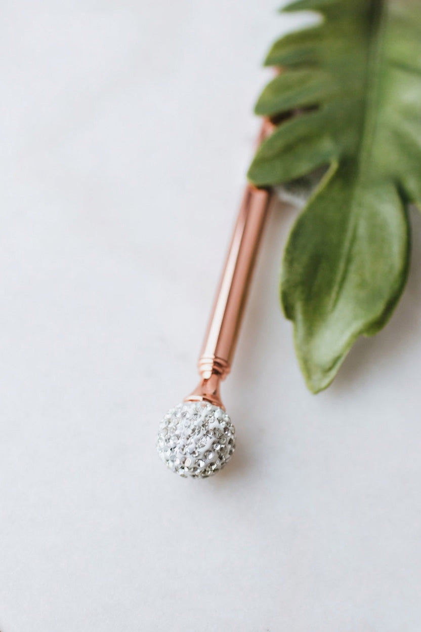 Rhinestone 3D Ball Top Pen