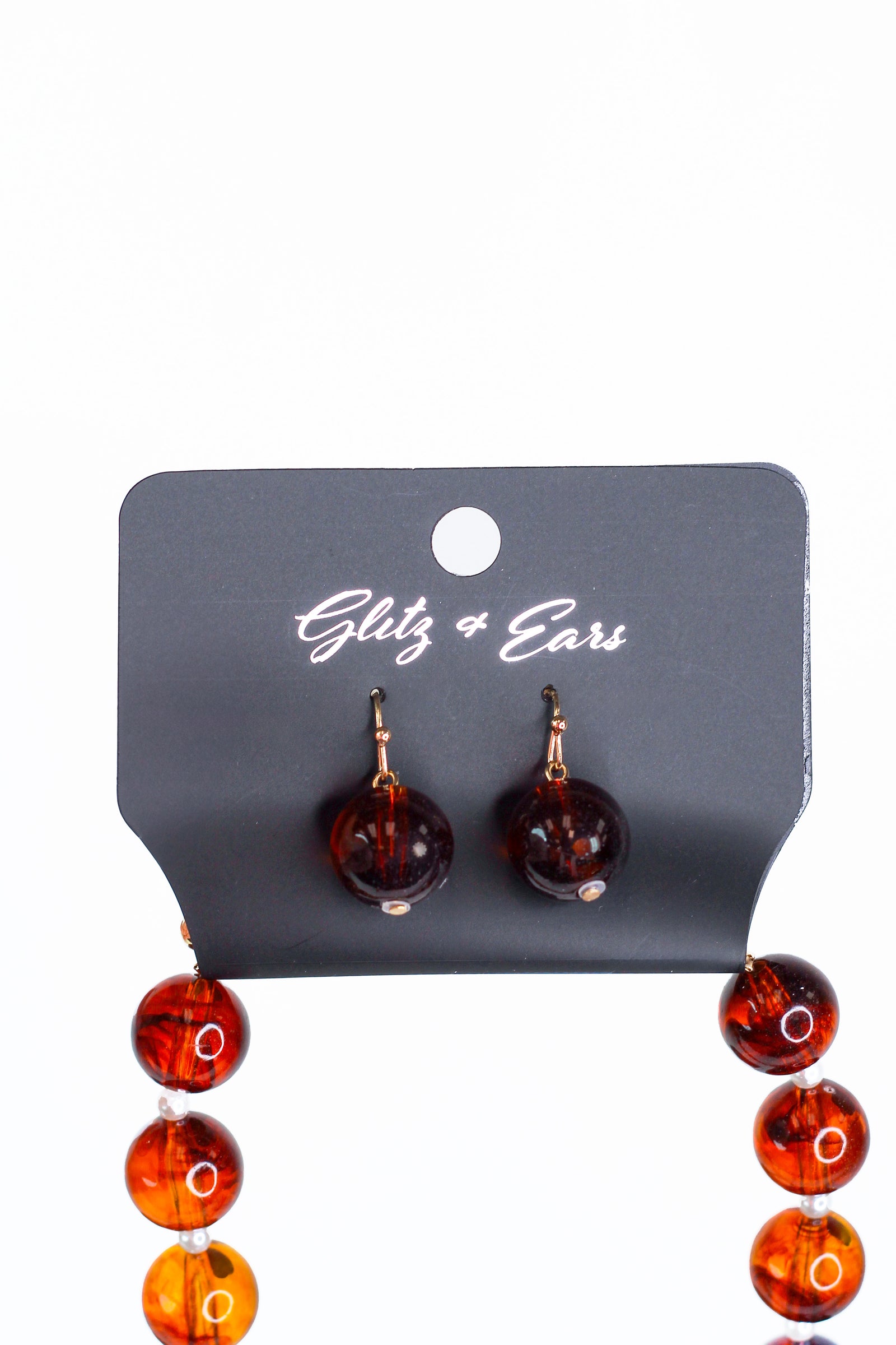 Bead & Pearl Necklace w/ Pave Trimmed Rose Pendant