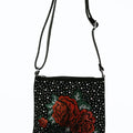 Rhinestone Roses Embellished Messenger Bag