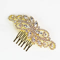 Round Marquis & Rhinestone Scroll Hair Comb