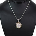 Round Two Tone Rhinestone Pendant Necklace - Glitz & Ears Boutique
