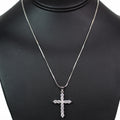 Round Rhinestone Cross Necklace