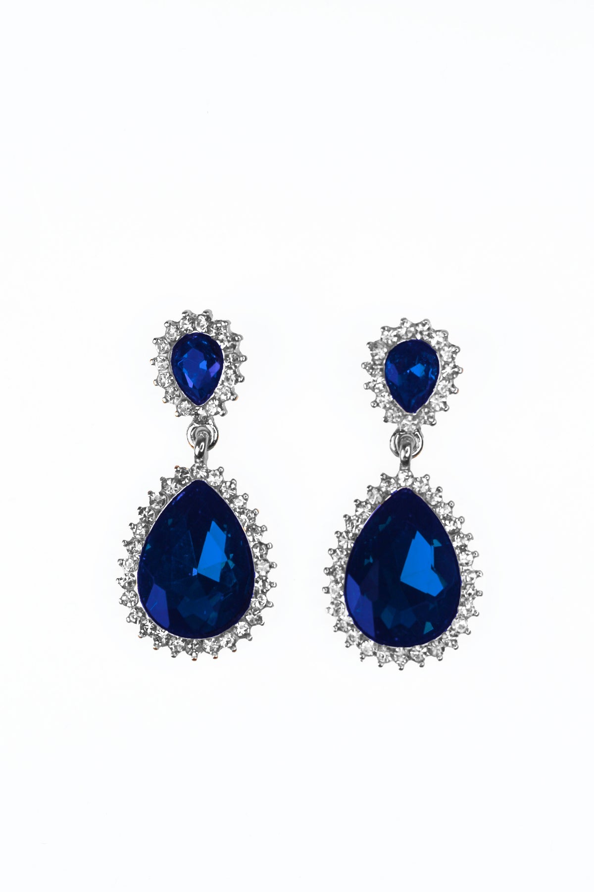 Stone Trim Teardrop Stone Post &amp; Dangle Earring