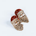 Rhinestone Santa Face Dangling Stud Earrings