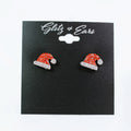 Rhinestone Santa Hats Stud Earrings