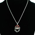 Santa Head Open Rhinestone Necklace