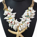 Starfish Seashells & Beads Statement Necklace