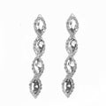 Four Almond & Pave Vertical Rhinestone Earrings