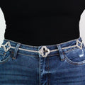 2 Row Rhinestone & Open Clovers Chain Belt