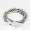 3 All Rhinestone Bangle Bow Bracelet