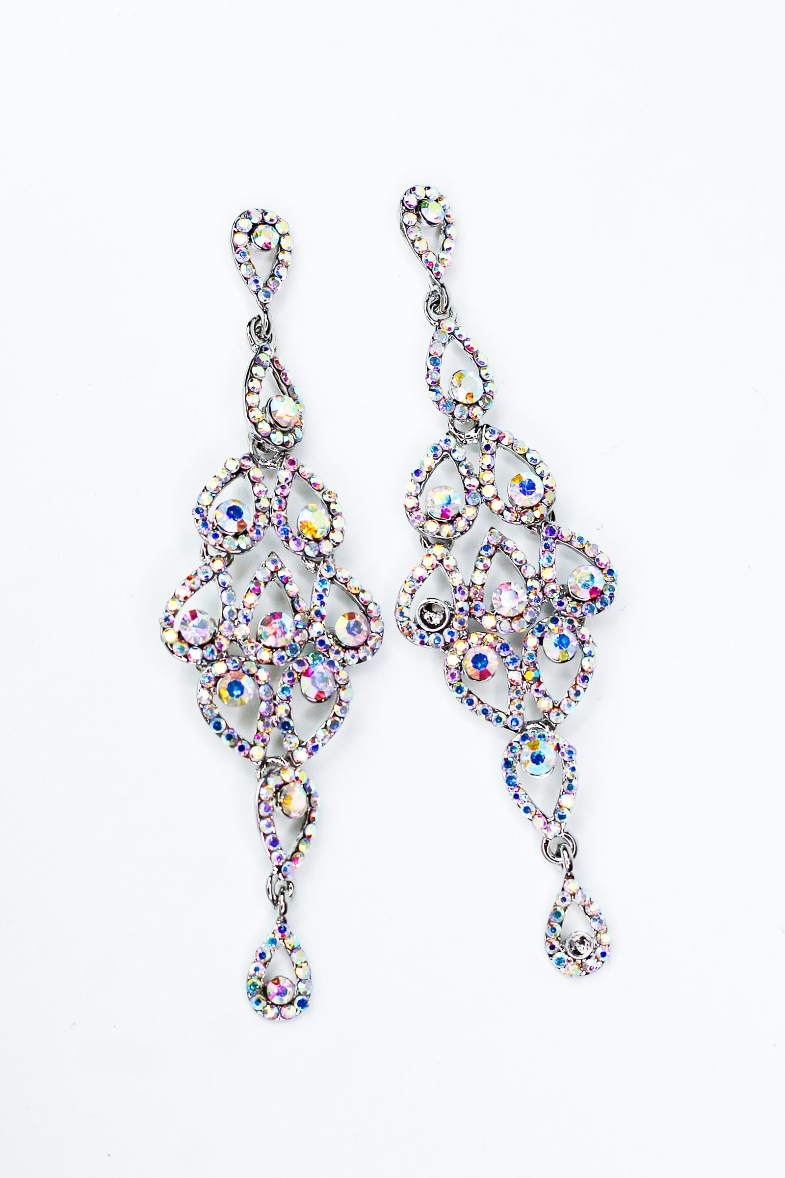 Extra Long 1-2-3-2-1 Teardrop Pattern Earring - Glitz & Ears Boutique