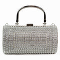 Multi Sized All Rhinestone Round Barrel Clutch