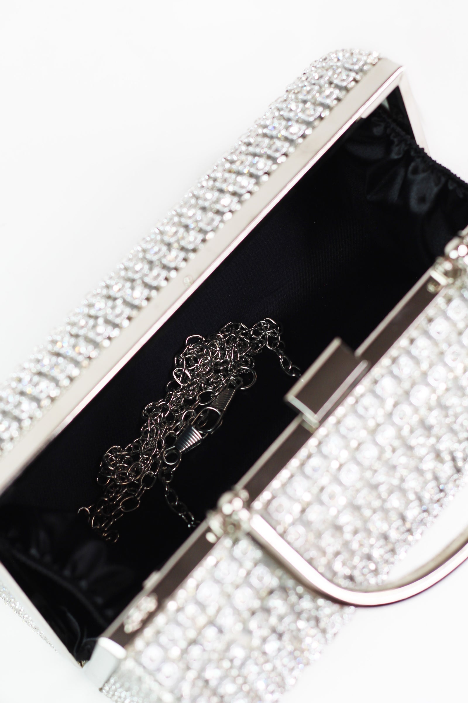 Multi Sized All Rhinestone Round Barrel Clutch
