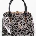 Shimmery Leopard Print Pocketbook w/ Flower Closure