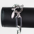 Long Plain Oval Link Toggle Bracelet