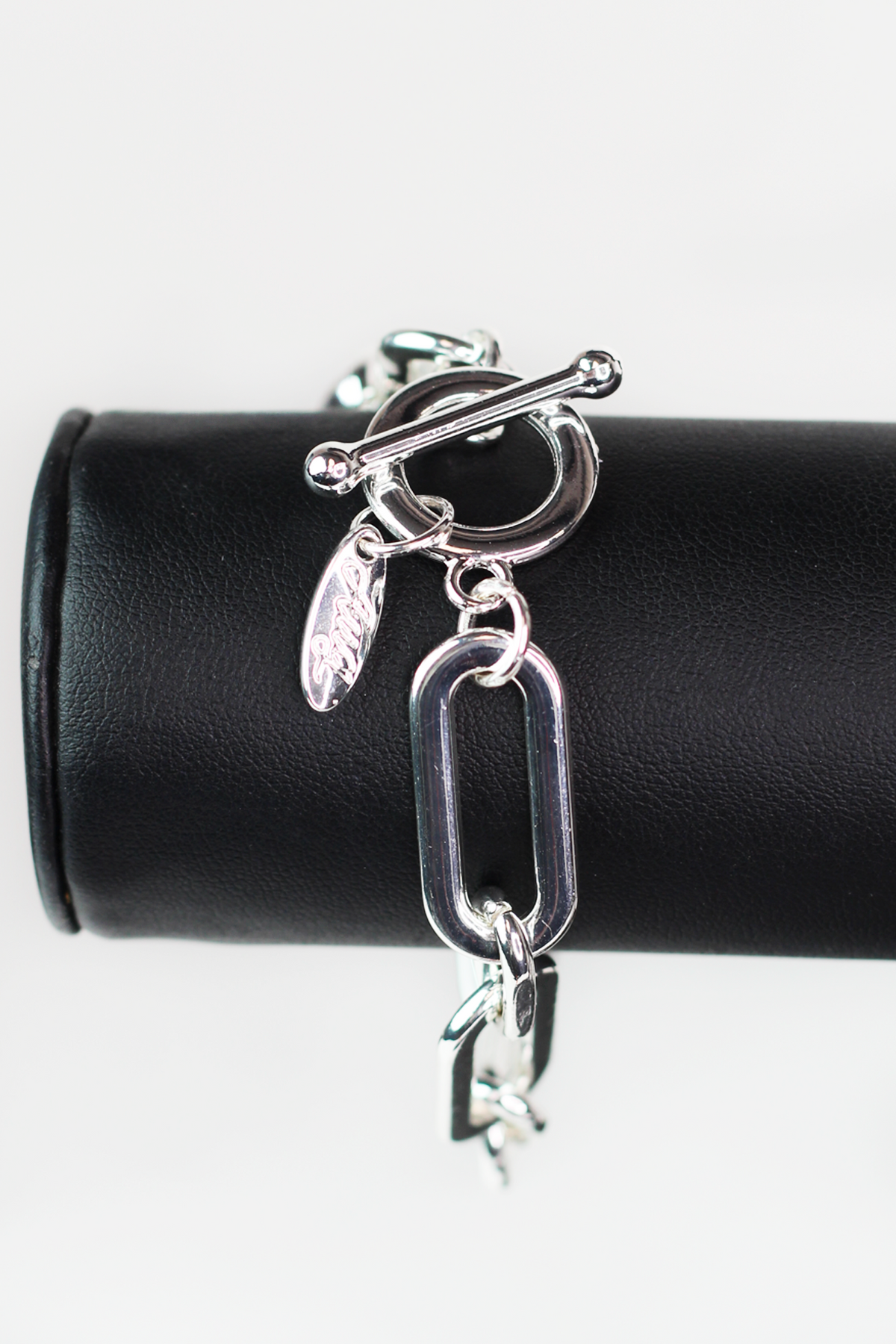 Long Plain Oval Link Toggle Bracelet
