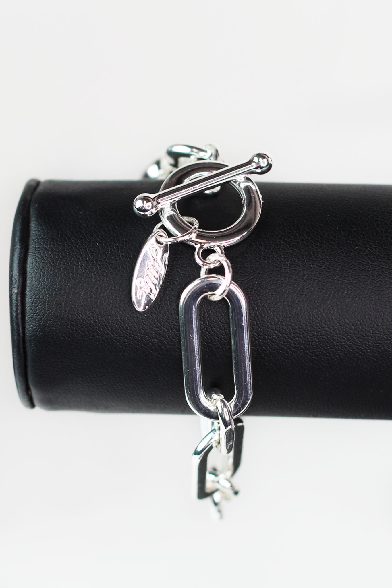 Long Plain Oval Link Toggle Bracelet