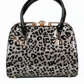 Leopard Print Floral Latch Purse w/ Gold Accent