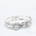 Large Rhinestone Filled Circles Open Sides Cuff
