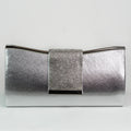 Faux Leather Clutch w/ Wide Rhinestone Closure