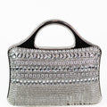 Multi Shape Rhinestone Clutch w/ Fringe Bottom