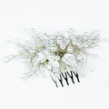 Pearl Accent Flower Petal & Branches Hair Comb