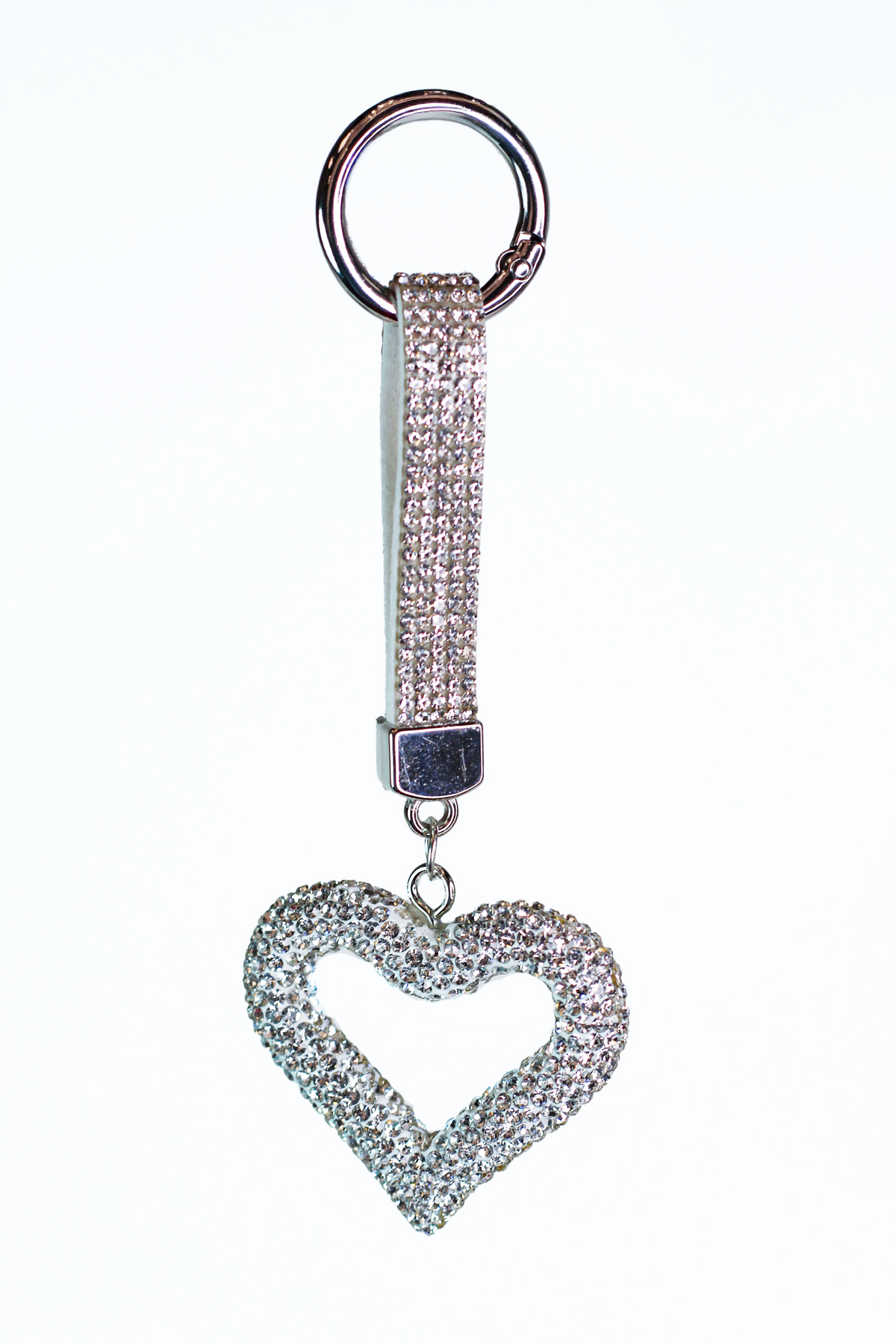 Rhinestone Heart Keychain